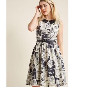 Black Whimsy Without End A-line Dress In Tarot